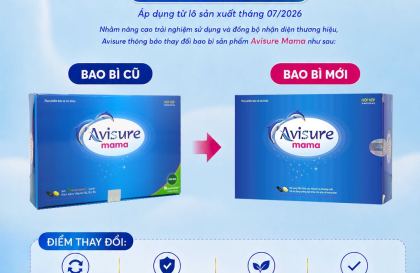 Thông báo thay đổi bao bì sản phẩm Avisure Mama từ tháng 07/2026 
